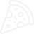 Pizza slice icon on black background